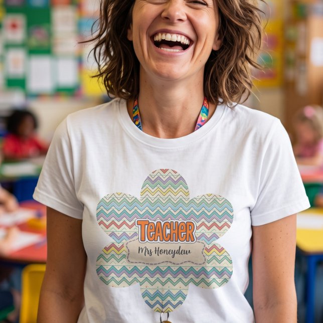 Camiseta Dulce patrón retro de profesora  (Subido por el creador)