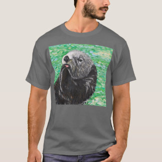 Camiseta Dulce Pequeña Pintura de Nutria Marina
