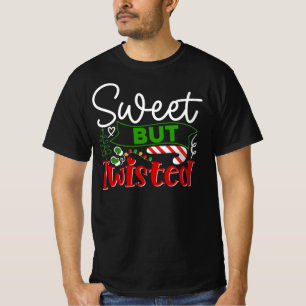 Camiseta Dulce Pero Divertido Caramelo De Navidad Torcido