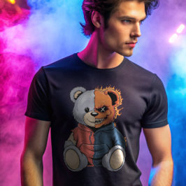 Camiseta Dulce pero espeluznante Teddy Bear de doble cara H