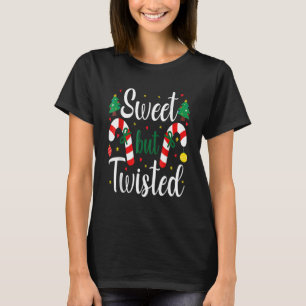 Camiseta Dulce pero retorcido Caña de caramelo Feliz Navida