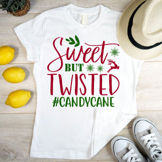 Camiseta Dulce pero retorcido #candycane, moderno y fresco
