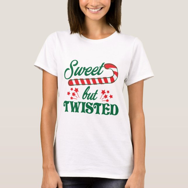 Camiseta Dulce pero retorcido caramelo de Navidad (Anverso)