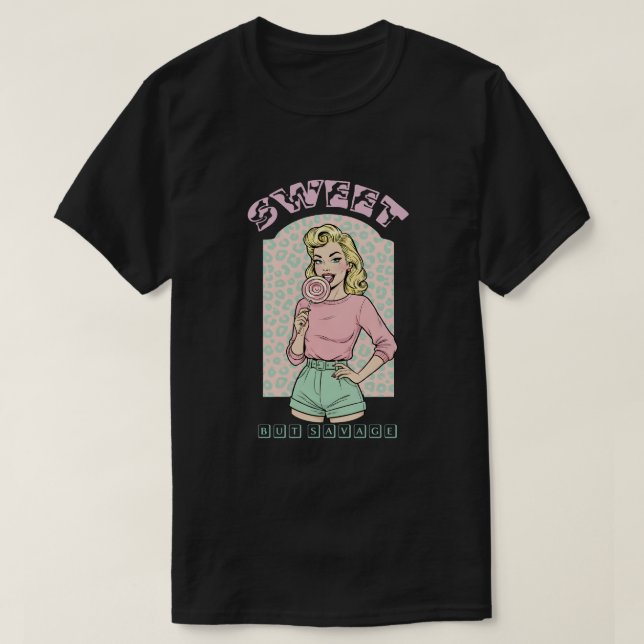 Camiseta Dulce pero salvaje (Diseño del anverso)