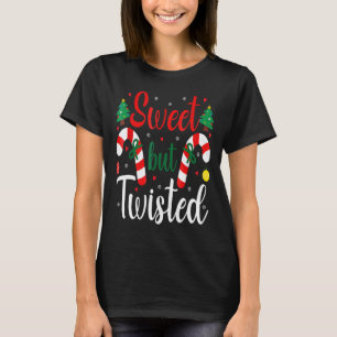 Camiseta Dulce pero torcido Candy Cañe Feliz Navidad Paja