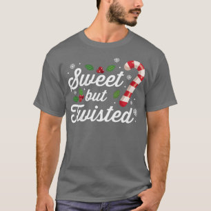 Camiseta Dulce pero torcido Candy Cane Navidades graciosos