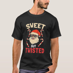 Camiseta Dulce pero torcido Navidades divertidos Santa Face