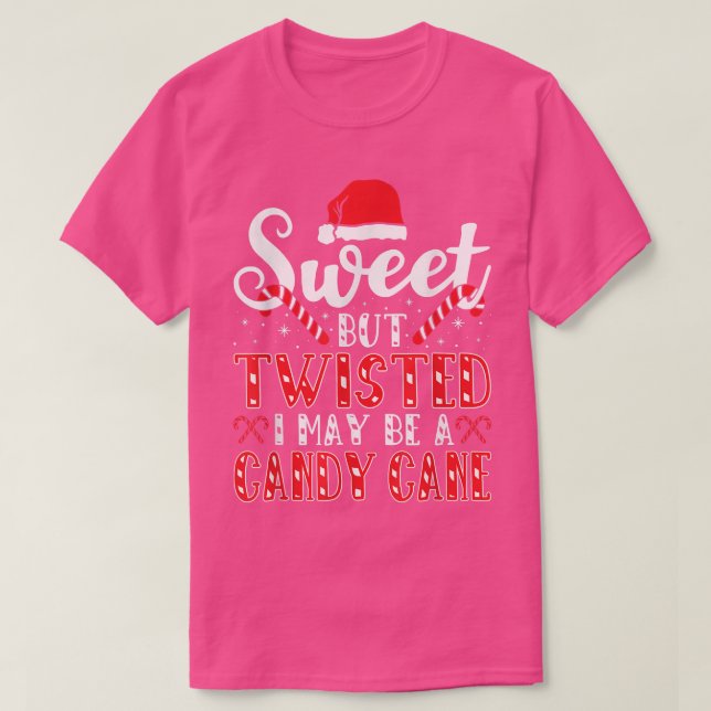 Camiseta Dulce Pero Twistet, Navidades Fiesta Candy Cane (Diseño del anverso)