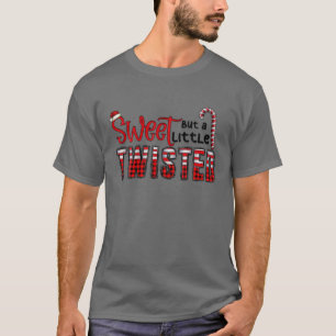 Camiseta Dulce pero un poco torcido Candy Cane Merry Christ