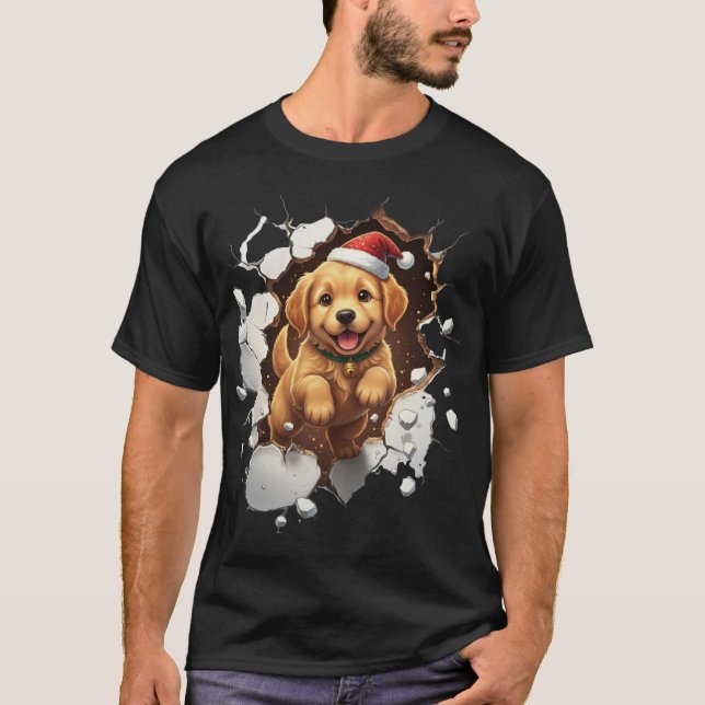 Camiseta Dulce Perrito Divertido de Navidad (Anverso)