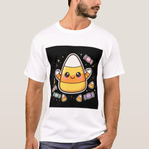 Camiseta Dulce Personaje de Halloween de Caramelo de Maíz