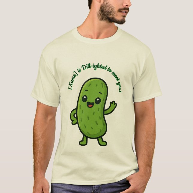 Camiseta Dulce Pickle Feliz Kawaii Cartoon - Personalizable (Anverso)