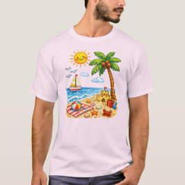 Camiseta Dulce Playa Tropical De Verano Vacaciones Dibujo A