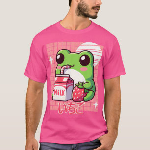 Camiseta Dulce rana de anime japonés Kawaii con batido de f