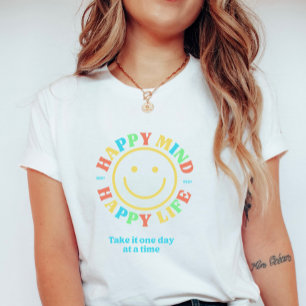 Camiseta Dulce Retro Feliz Mente Feliz Vida