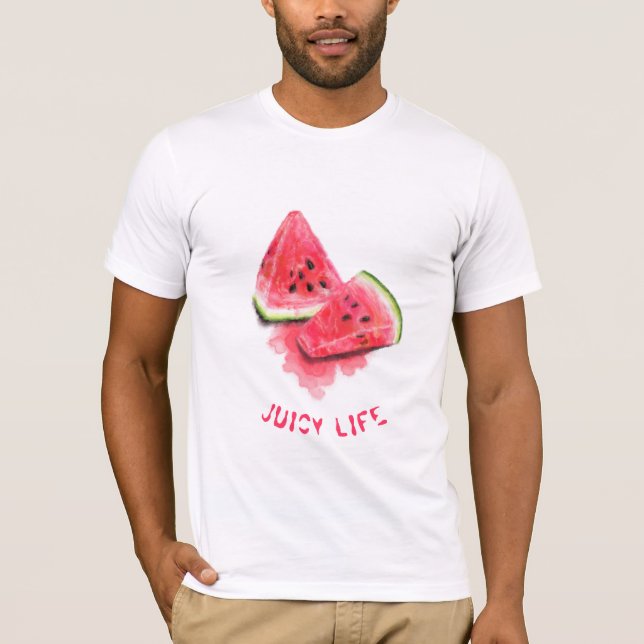 Camiseta Dulce Rojo Jugoso Pieces de sandía Tasty Tasty - F (Anverso)