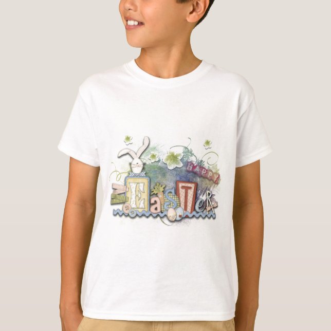 Camiseta Dulce Romántico Feliz Pascua Bunny Collage (Anverso)