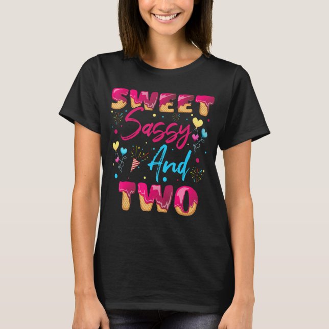 Camiseta Dulce Sassy Y Dos Duendes De Segundo Cumpleaños Do (Anverso)