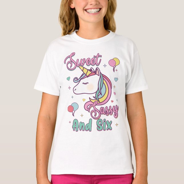 Camiseta Dulce Sassy Y Seis Unicornio (Anverso)