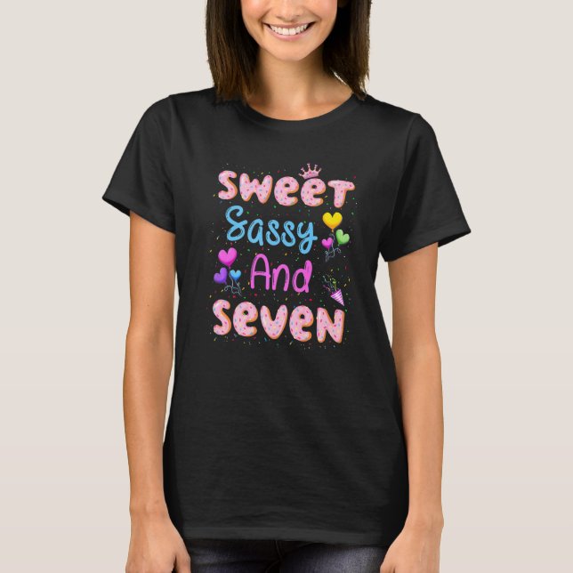 Camiseta Dulce Sassy Y Siete Aceite De Cumpleaños Siete Año (Anverso)