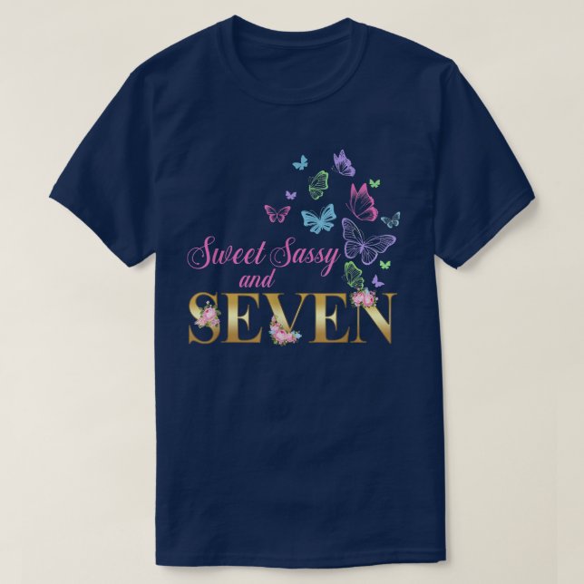 Camiseta Dulce Sassy Y Siete Cumpleaños Para Los Chicas Sép (Diseño del anverso)