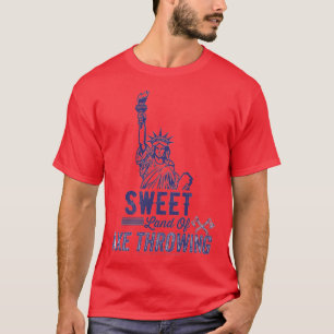 Camiseta Dulce tierra de hacha tirando lanzador patriótico 