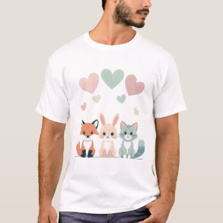 Camiseta Dulce trío - Pastel de Ilustracion animal