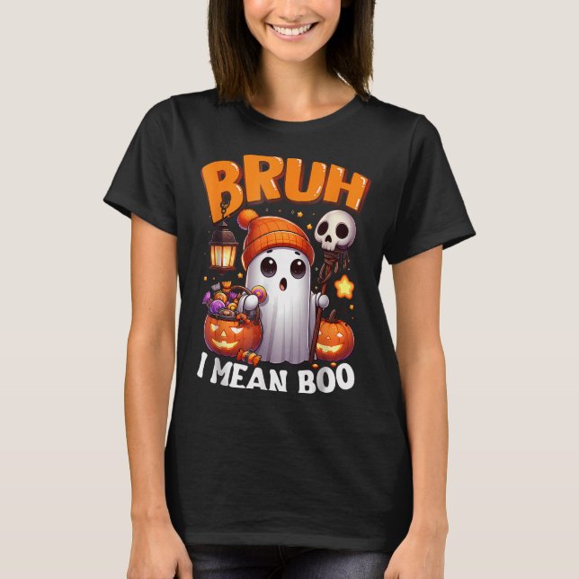 Camiseta Dulce truco de fantasma o tratar dulces Bruh fanta (Anverso)