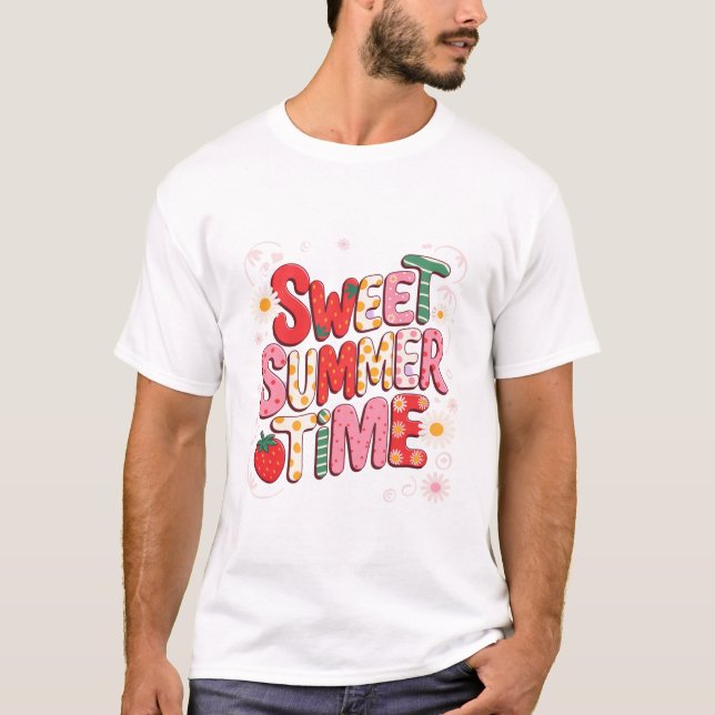 Camiseta Dulce verano Coquette Strawberry Retro Beach (Anverso)