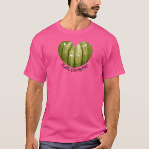 Camiseta Dulce verano de la sandía del corazón de la fruta