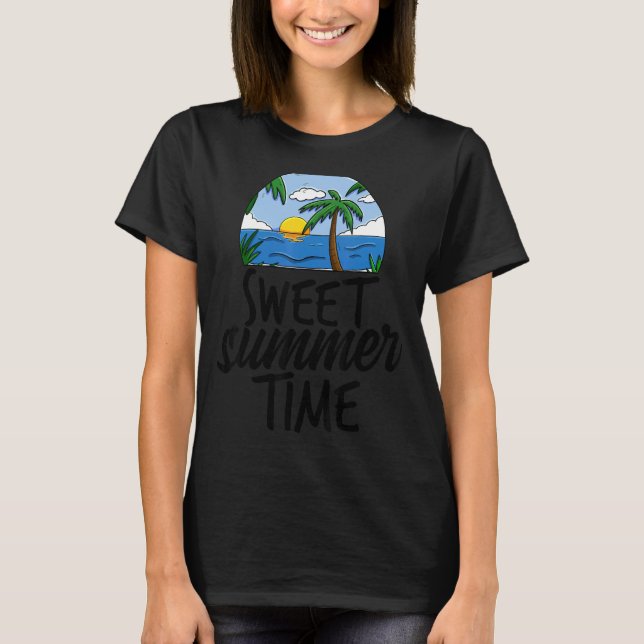 Camiseta Dulce verano Mujeres Aventuras De Playa Amar El So (Anverso)