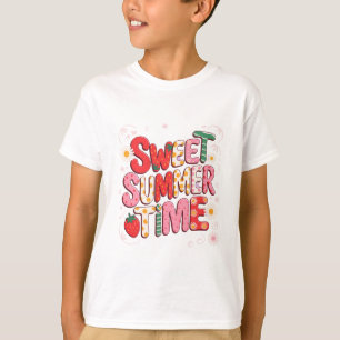 Camiseta Dulce Verano Tiempo Coqueta Fresa Retro Playa 
