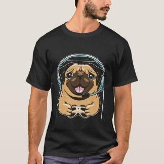 Camiseta Dulce Videojuego Perro Jugando Videojuego Pc Compu