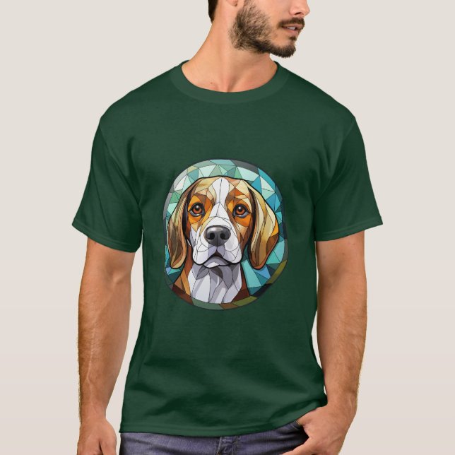 Camiseta Dulce Vidrio Manchado Beagle Hound Dog (Anverso)