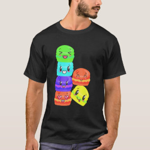 Camiseta Dulce y colorido Macarons Felices Alimentos Acumul