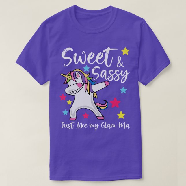 Camiseta Dulce y fresca como mis Mamáes Glam Abuela Daugh (Diseño del anverso)