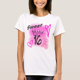 Camiseta Dulces 16 Aerografía Estética Coronada