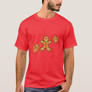 Camiseta dulces amigos de pan de jengibre de Navidad