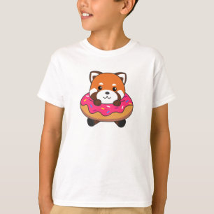 Camiseta Dulces Animales Graciosos De Panda Rojo En Rosa Do