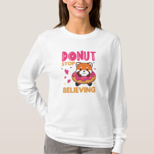 Camiseta Dulces Animales Graciosos De Panda Rojo En Rosa Do