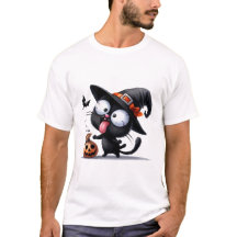 Dulces de Halloween divertidos de bruja y gato esp