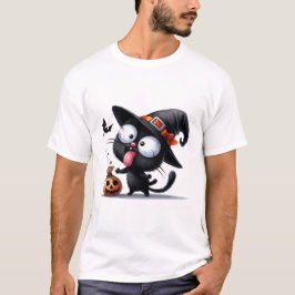 Camiseta Dulces de Halloween divertidos de bruja y gato esp