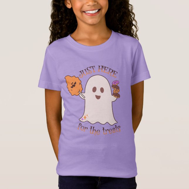Camiseta Dulces de Halloween Fantasma y Golosinas   (Anverso)