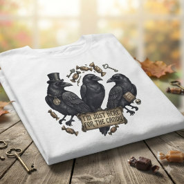 Camiseta Dulces de Halloween Trío de Cuervo Antiguo