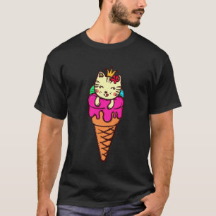 Camiseta Dulces De Helado Elegantes Para Niños Gatos