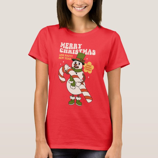 Camiseta Dulces deseos de vacaciones - Un Navidad de caña d (Anverso)
