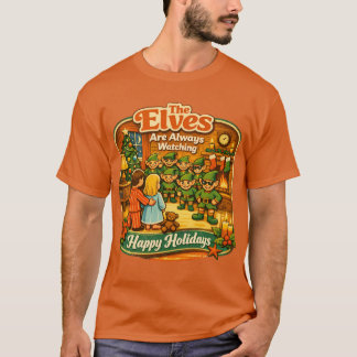 Camiseta Dulces Elfos Navideños Vintage Siempre Están Vigil