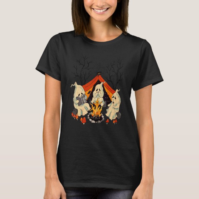 Camiseta Dulces Fantasmas Acampando  Fantasma de Halloween (Anverso)