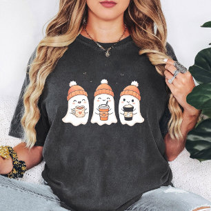 Camiseta Dulces fantasmas de Halloween con bebidas de otoño