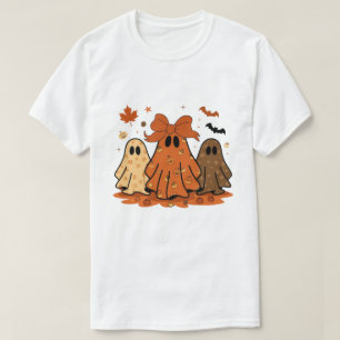 Camiseta Dulces Fantasmas de Otoño Patrón de Calabaza Lazo
